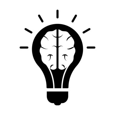 Ampul simgesi. Web tasarımı için ampul vektör simgelerinin düz çizimi