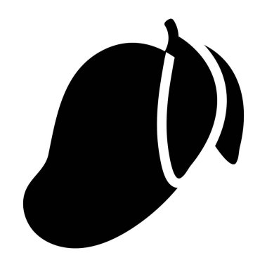 Mango ikonu. Web için meyve vektör simgelerinin basit çizimi