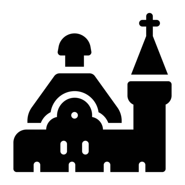 Kerk Web Icoon Eenvoudige Illustratie — Stockvector