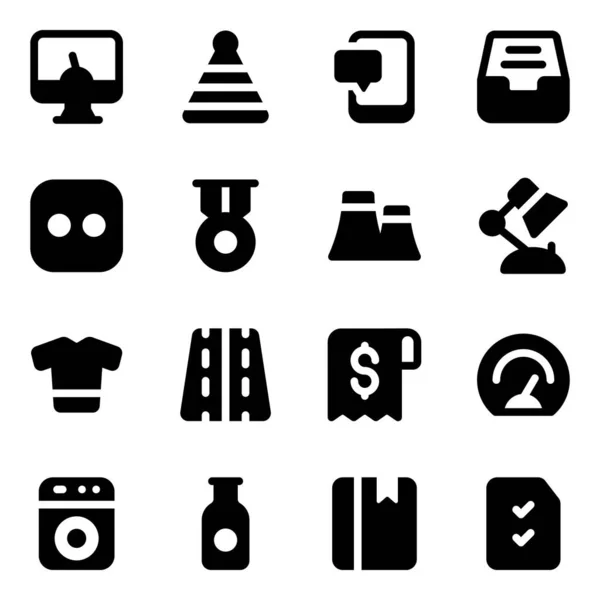 Set Von Symbolen Für Web Und Mobiltelefone Vektorillustration — Stockvektor