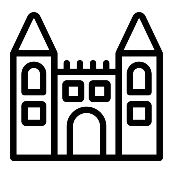 Κάστρο Κτίριο Web Εικονίδιο Απλή Απεικόνιση — Διανυσματικό Αρχείο