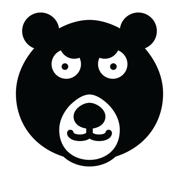 Niedźwiedź Twarz Web Ikona Prosta Konstrukcja — Wektor stockowy