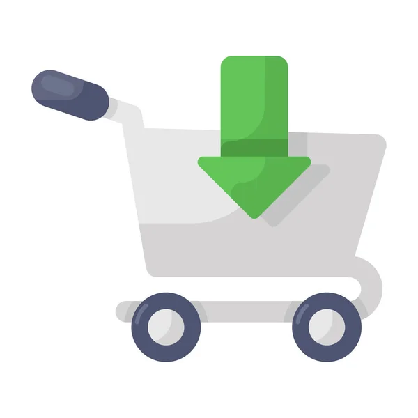 Icono Del Carrito Compras Ilustración Plana Trolley Vector Iconos Para — Archivo Imágenes Vectoriales