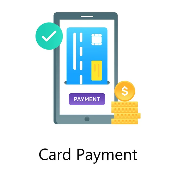 Mobile Payment Flat Vector Icon — Stock Vector