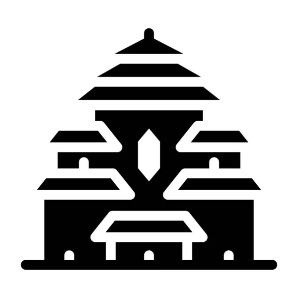 Templo Icono Web Ilustración Simple — Archivo Imágenes Vectoriales