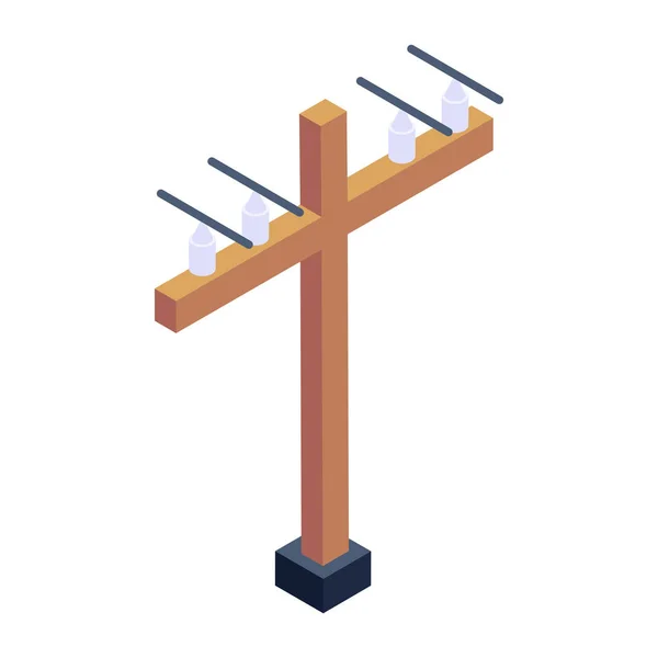 Icona Della Croce Legno Cartone Animato Gesù Vettoriale Simbolo Stock — Vettoriale Stock