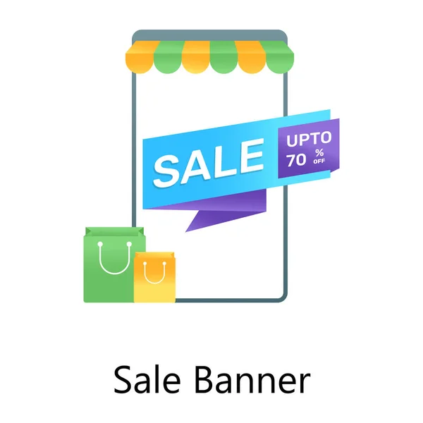 Sale Shopping Bag Text Discount Icon Vector Illustration — Stock Vector