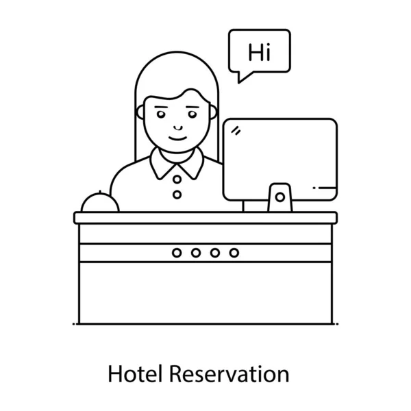 Icône Web Réservation Hôtel Illustration Vectorielle — Image vectorielle