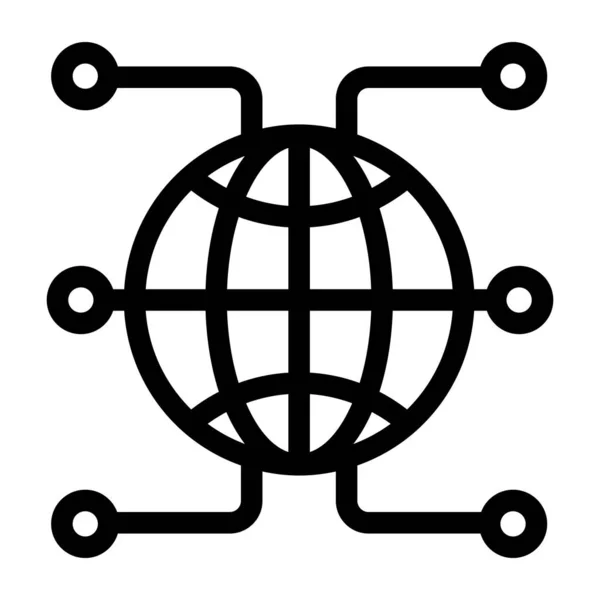 Global Network Simple Illustration — Stock Vector