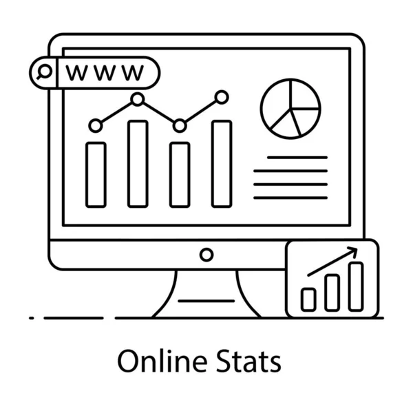 Business Analytics Line Icon Διανυσματική Απεικόνιση — Διανυσματικό Αρχείο