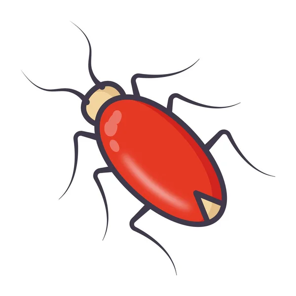 Kakerlaken Symbol Insektenbefall Vektor Illustration Isoliert Auf Weißem Hintergrund — Stockvektor
