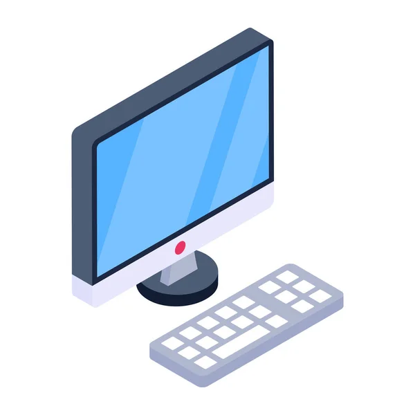 Computer Monitor Met Scherm Muis Vector Illustratie Ontwerp — Stockvector