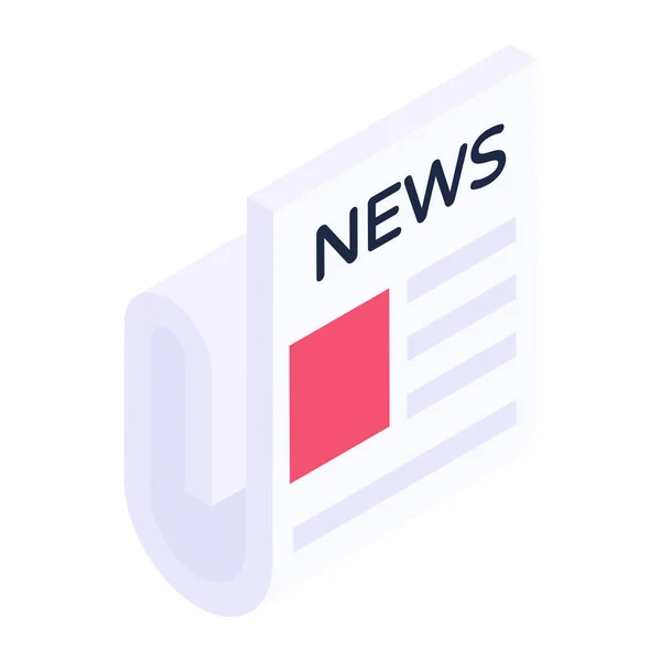 News Vector Flat Color Icon — Stock Vector