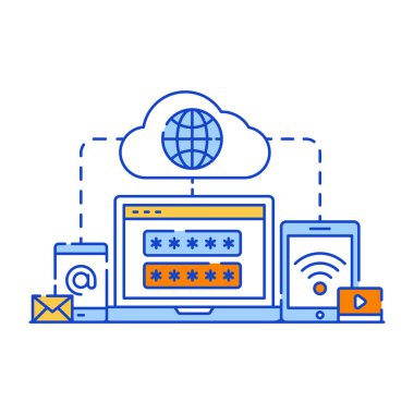 Seo modern ve teknoloji simgesinin vektör illüstrasyonu