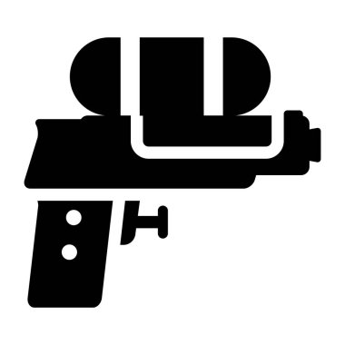 bir robot simgesinin siyah ve beyaz vektör çizimi