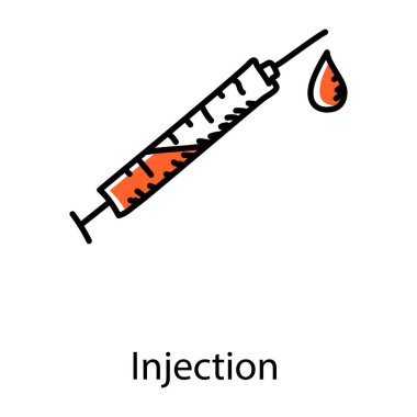 enjeksiyon vektör çizgisi simgesi