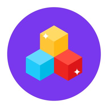 Bir izometrik 3d simgesinin illüstrasyon vektörü grafiği