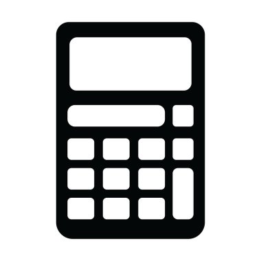 Hesap makinesi simgesi. Web için siyah ve beyaz vektör simgelerinin basit çizimi