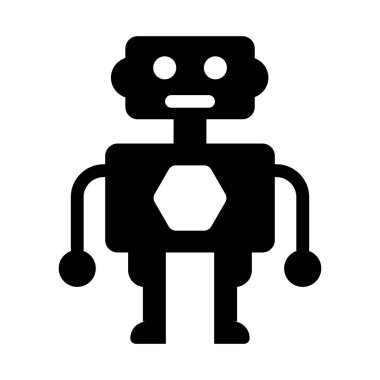 robot. Web simgesi basit illüstrasyon