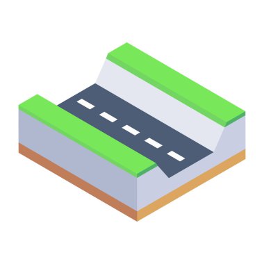 İzometrik şehir binası ikonu. Yol vektörü sembolü çizimi. beyaz arkaplanda izole