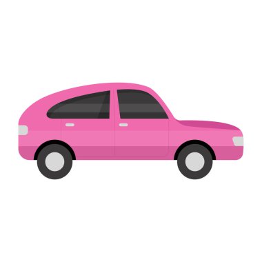 Araba ikonu. Otomatik vektör sembolü tasarımının düz çizimi.