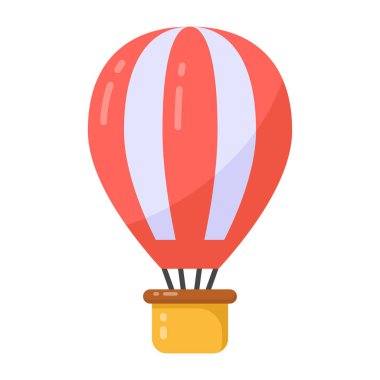 Sıcak hava balonu ikonu. Vektör çizimi. beyaz arkaplanda izole
