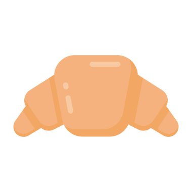 Kruvasan ikonu. Web tasarımı için ekmek vektör sembolünün düz çizimi