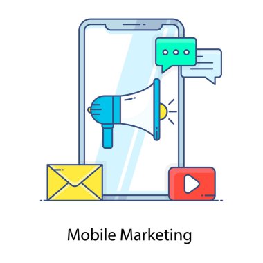 İletili akıllı telefon, vektör illüstrasyonu