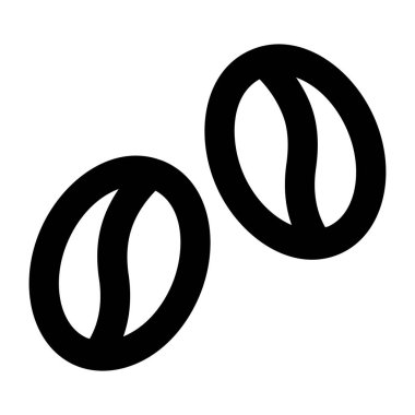 Kahve çekirdeği ikonu. Web için kruvasan vektör simgelerinin özet çizimi