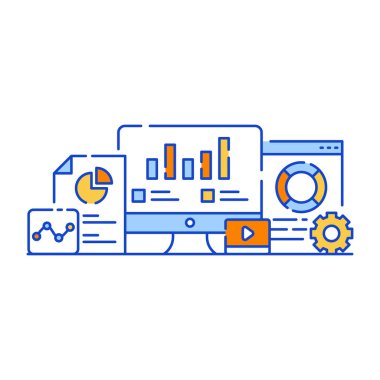 seo modern simgesinin vektör illüstrasyonu