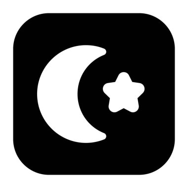 Ay simgesi beyaz arkaplanda izole edilmiş. gece sembolü çizimi.