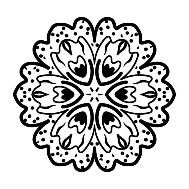 siyah ve beyaz mandala tasarımı, vektör illüstrasyon eps10 grafik