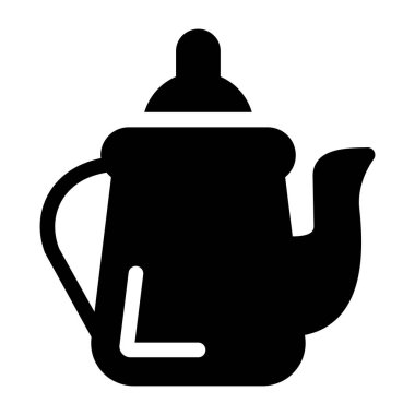 Çaydanlık ikonu. Web için çaydanlık vektör simgelerinin özet çizimi