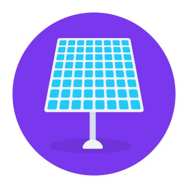 Güneş paneli simgesi. Ağ için güneş vektör sembolünün çizgi film çizimi