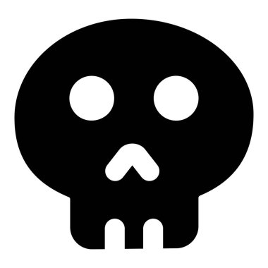 yüz maskesi kafatası simgesi, vektör illüstrasyonu