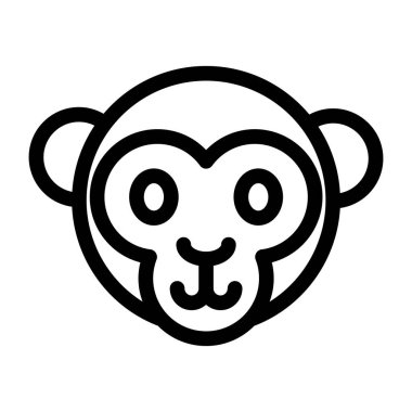 maymun ikonu. Web için hayvan vektör simgelerinin özet çizimi