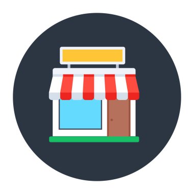 Dükkan. Web simgesi basit illüstrasyon