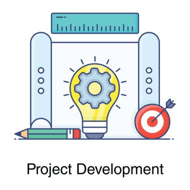 Fikir, yaratıcılık, gelişme, yönetim, yenilik, optimizasyon, planlama, strateji, başlangıç, vektör illüstrasyonu