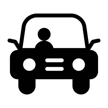 Araba ikonu. Web için basit taksi aracı vektör simgeleri çizimi