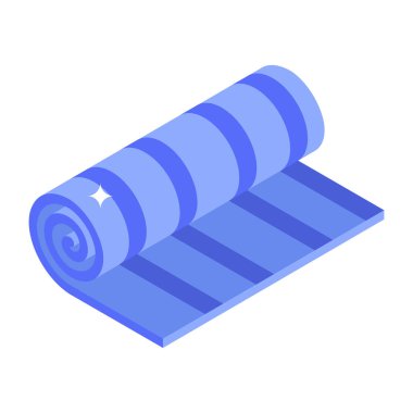 İzometrik yoga mat ikonu. beyaz arkaplanda izole edilmiş su borusu vektör sembolü çizgi filmi
