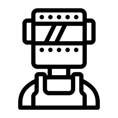 robot. Web simgesi basit illüstrasyon