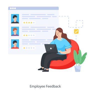 Geri besleme simgesi vektör illüstrasyonu.