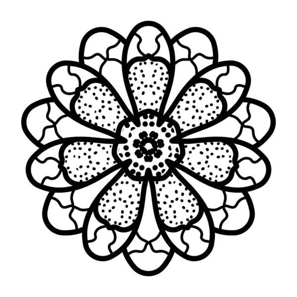 Floral Pattern Coloring Book Page Black White — Stock Vector