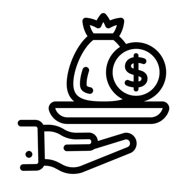 Διάνυσμα Εικονιδίων Χρημάτων Λεπτή Γραμμή Απομονωμένη Απεικόνιση Συμβόλων Περιγράμματος — Διανυσματικό Αρχείο