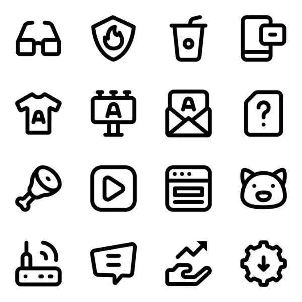 Web Symbole Für Das Design Der Benutzeroberfläche — Stockvektor