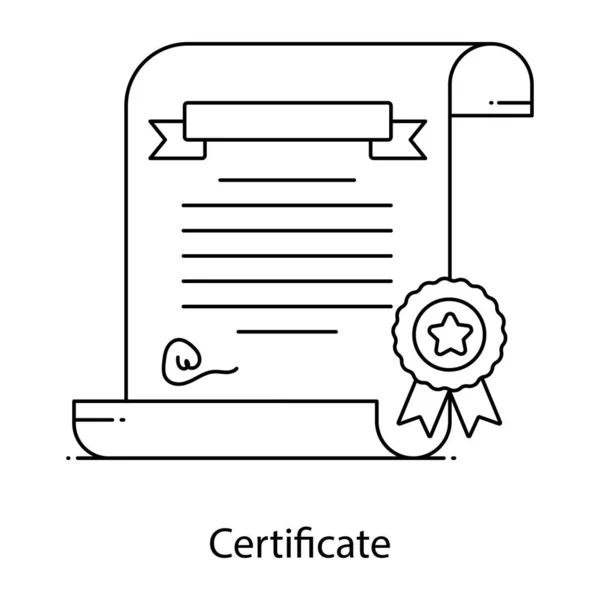 Certificate Vector Icon Modern Simple Illustration — Stock Vector