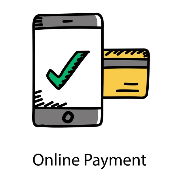 Smartphone Met Creditcard Vectorillustratie — Stockvector