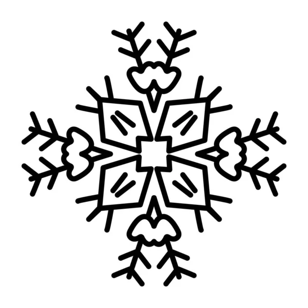 Значок Снежинки Контурная Иллюстрация Векторных Значков Снежинки Сети — стоковый вектор