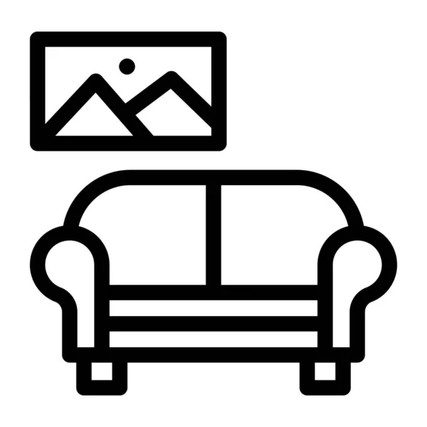 Canapé Illustration Vectorielle Icône Web — Image vectorielle