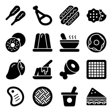 Yiyecek ve içecekler bilinen bir ölçüdür. Web için 16 et vektörü simgesinin basit illüstrasyonu